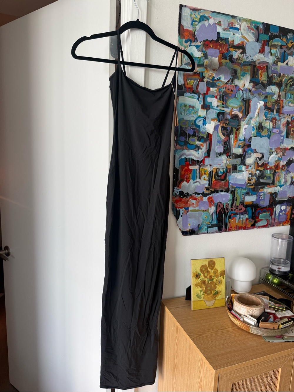 NWT SKIMS Fits Everybody Long Dress in Onyx